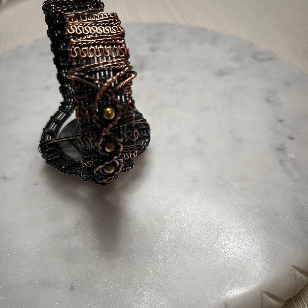 Statement Wire Wrapped Bracelet Handmade Copper Labradorite Gemstone Boho‎ New - Picture 4 of 8